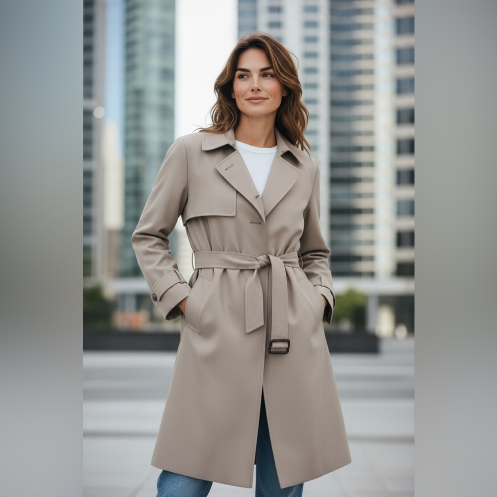 Vintage Eddie Bauer Women's Tan Trench Coat